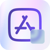 A purple and blue icon with an arrow.