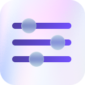 A purple and blue icon with circles on it.